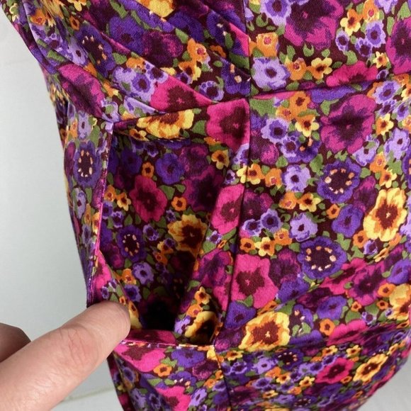 Princess Highway Size 8 Pencil Dress Bright Purple pink Floral - Picture 5 of 10